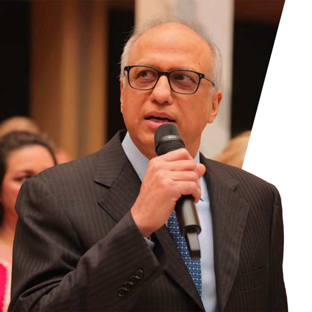 AJ Jain giving a speech